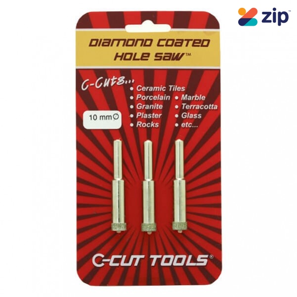 C-CUT TOOLS DCHS10T - 10mm DCHS Hole Saw Drill Bit 3 Pack